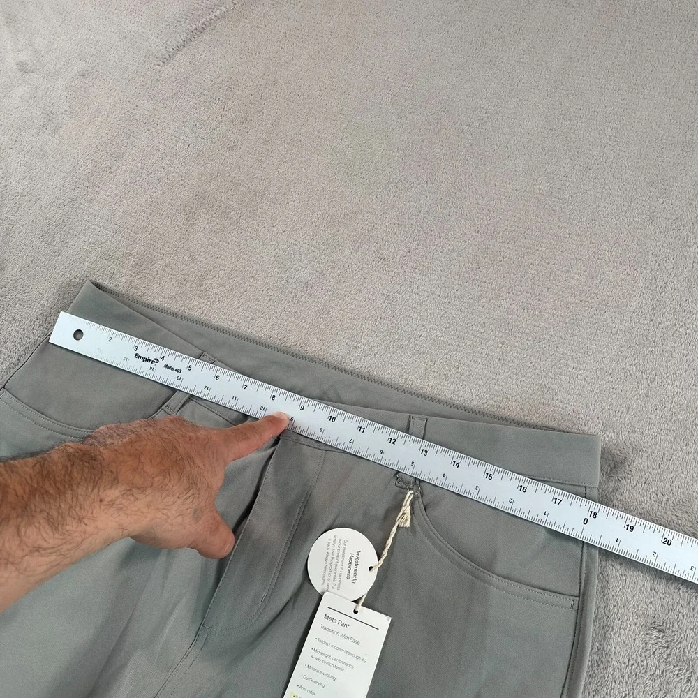 Vuori Meta Pants Men 34x27 Driftwood Athletic Slim Fit 5-Pocket Stretch NWT $128